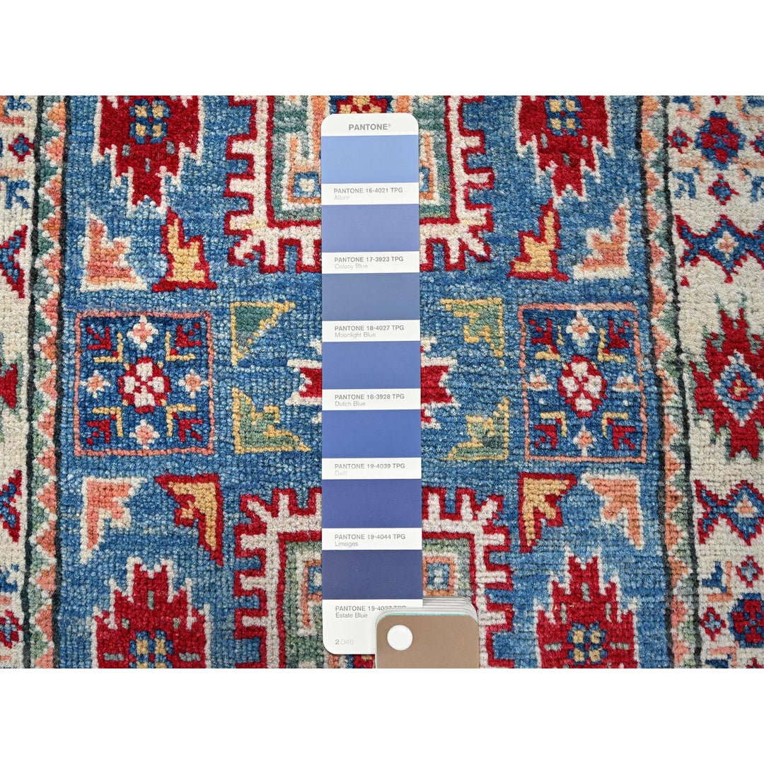 1'10" x 3'0" New Hand Knotted Blue Wool Rectangle Oriental Rug - MOA102378
