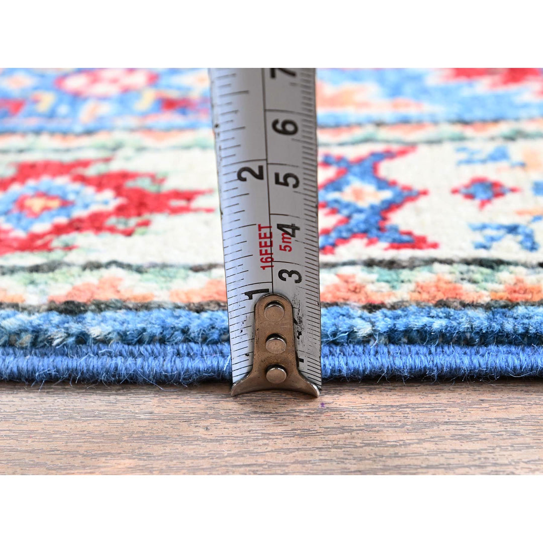 1'10" x 3'0" New Hand Knotted Blue Wool Rectangle Oriental Rug - MOA102378