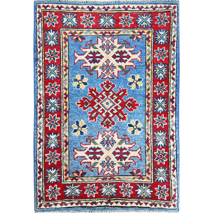 2'1" x 2'11" New Hand Knotted Blue Wool Rectangle Oriental Rug - MOA102379