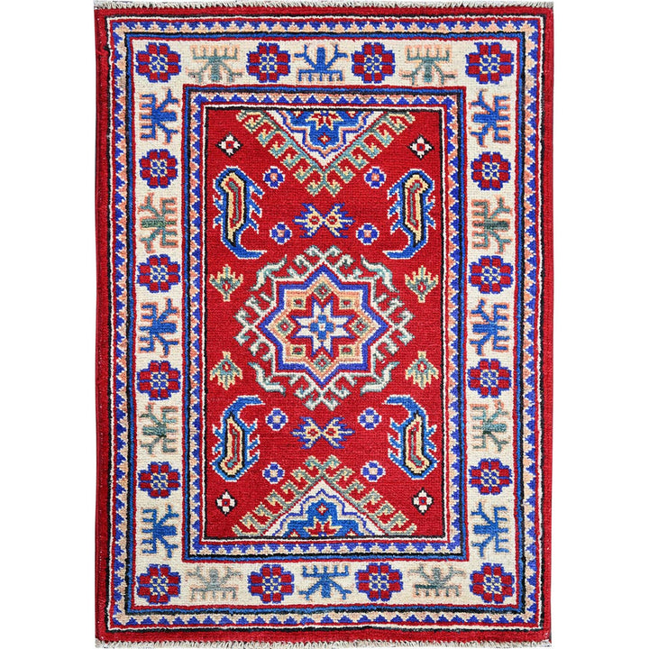 2'0" x 2'11" New Hand Knotted Red Wool Rectangle Oriental Rug - MOA102382
