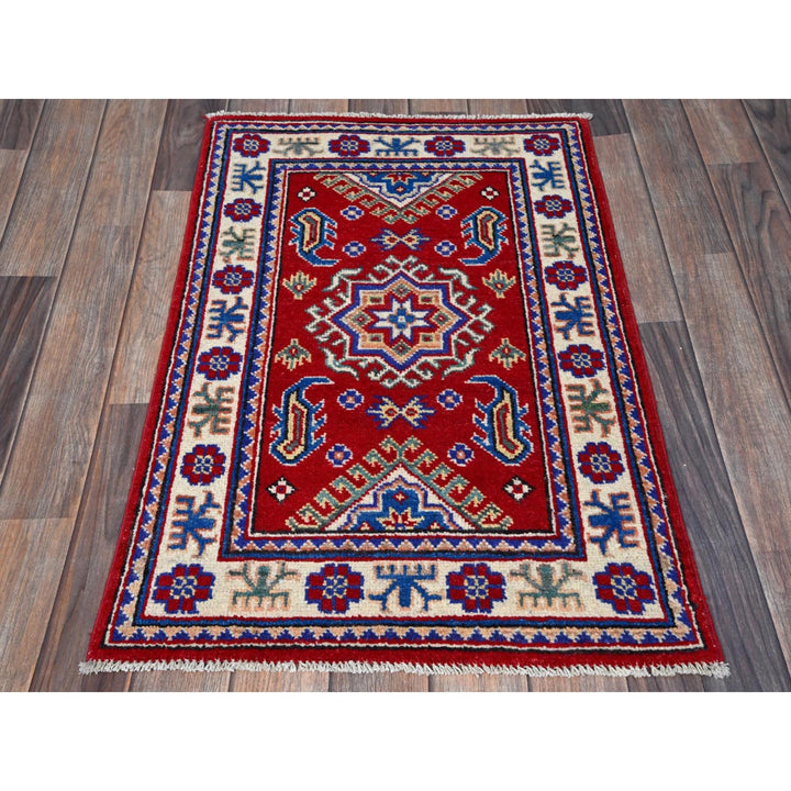 2'0" x 2'11" New Hand Knotted Red Wool Rectangle Oriental Rug - MOA102382