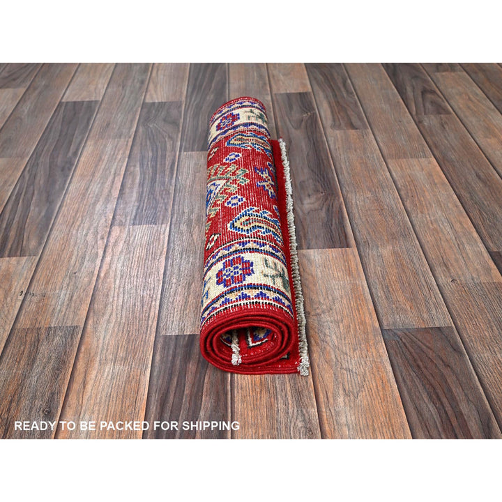 2'0" x 2'11" New Hand Knotted Red Wool Rectangle Oriental Rug - MOA102382
