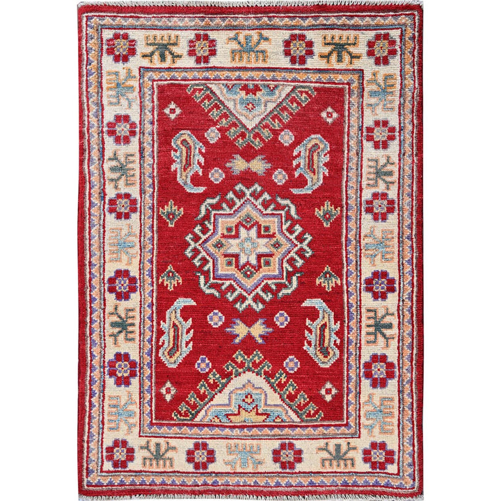 2'0" x 3'0" New Hand Knotted Red Wool Rectangle Oriental Rug - MOA102383
