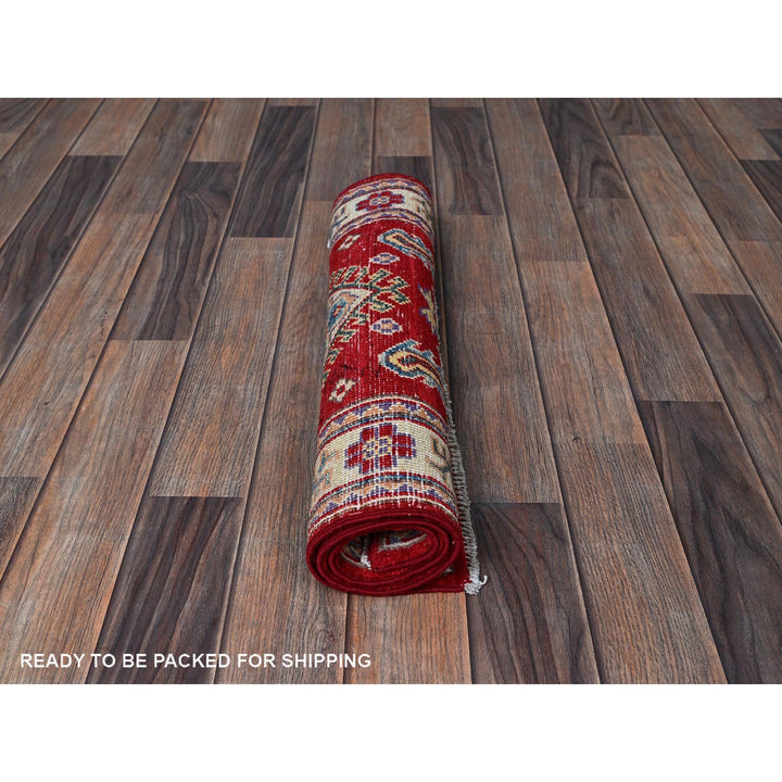 2'0" x 3'0" New Hand Knotted Red Wool Rectangle Oriental Rug - MOA102383
