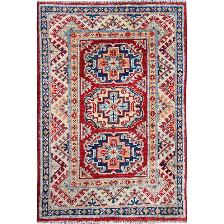 2'0" x 3'0" New Hand Knotted Red Wool Rectangle Oriental Rug - MOA102384