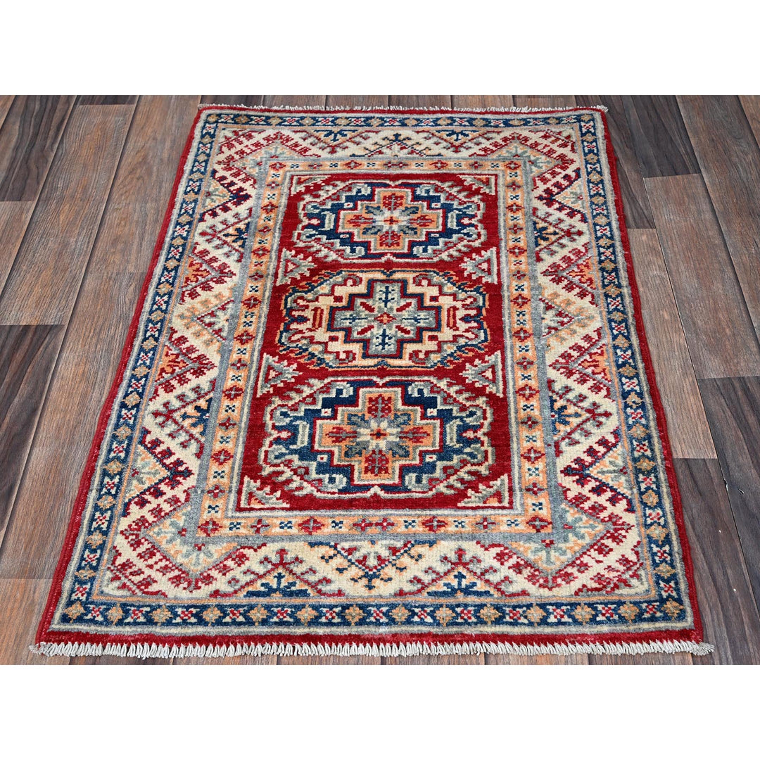 2'0" x 3'0" New Hand Knotted Red Wool Rectangle Oriental Rug - MOA102384