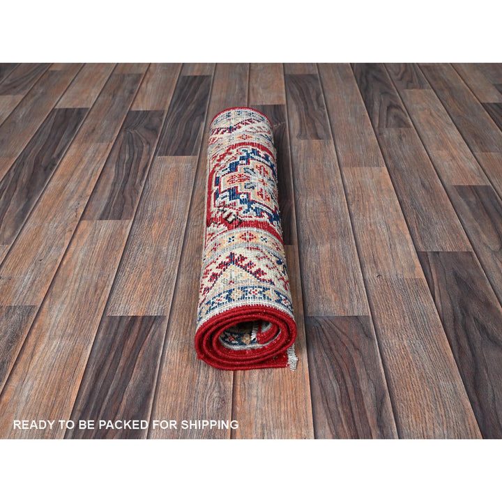 2'0" x 3'0" New Hand Knotted Red Wool Rectangle Oriental Rug - MOA102384