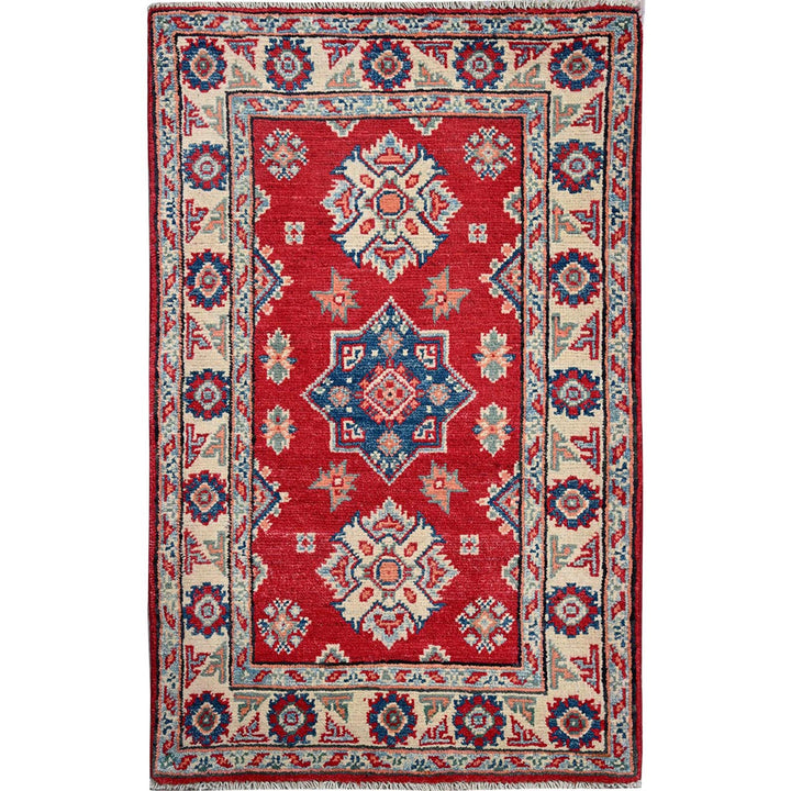 1'11" x 3'0" New Hand Knotted Red Wool Rectangle Oriental Rug - MOA102385
