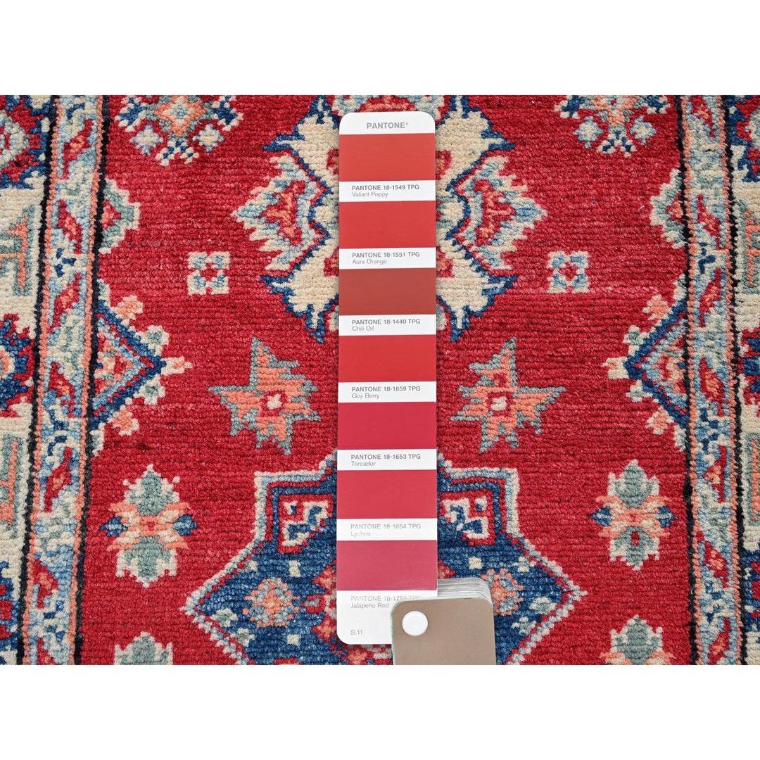 1'11" x 3'0" New Hand Knotted Red Wool Rectangle Oriental Rug - MOA102385