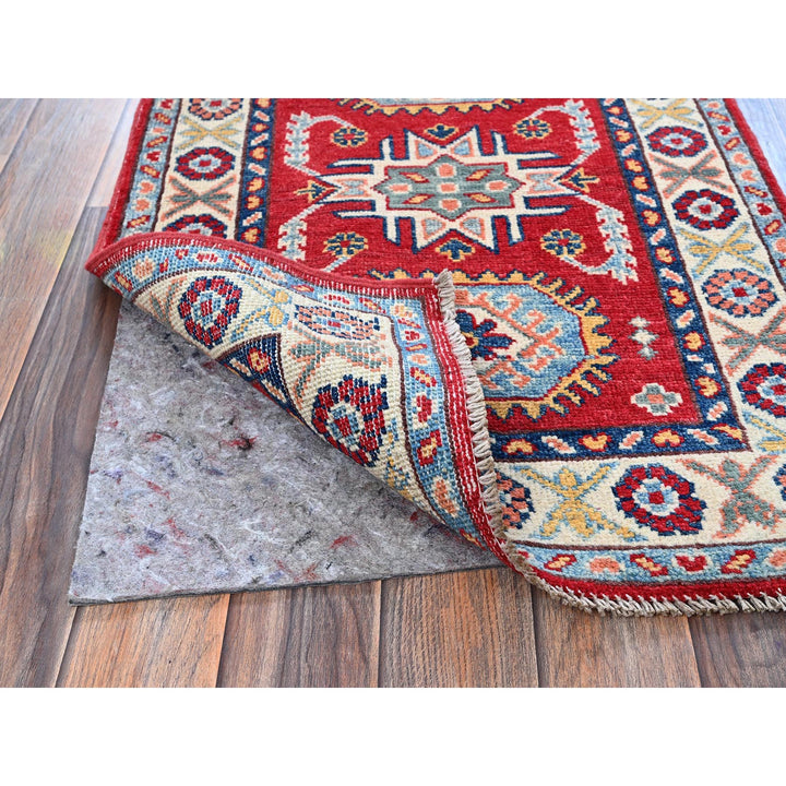 2'1" x 3'1" New Hand Knotted Red Wool Rectangle Oriental Rug - MOA102386