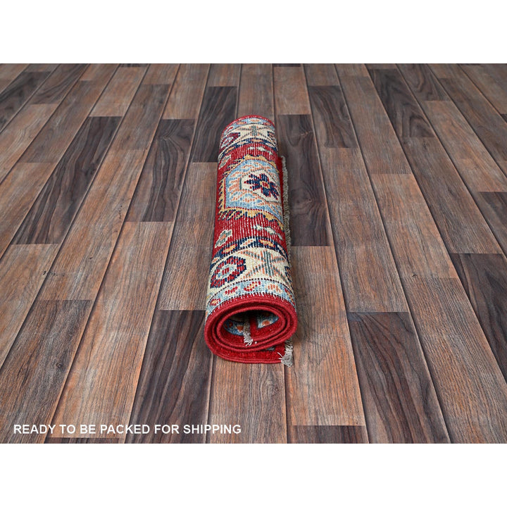 2'1" x 3'1" New Hand Knotted Red Wool Rectangle Oriental Rug - MOA102386