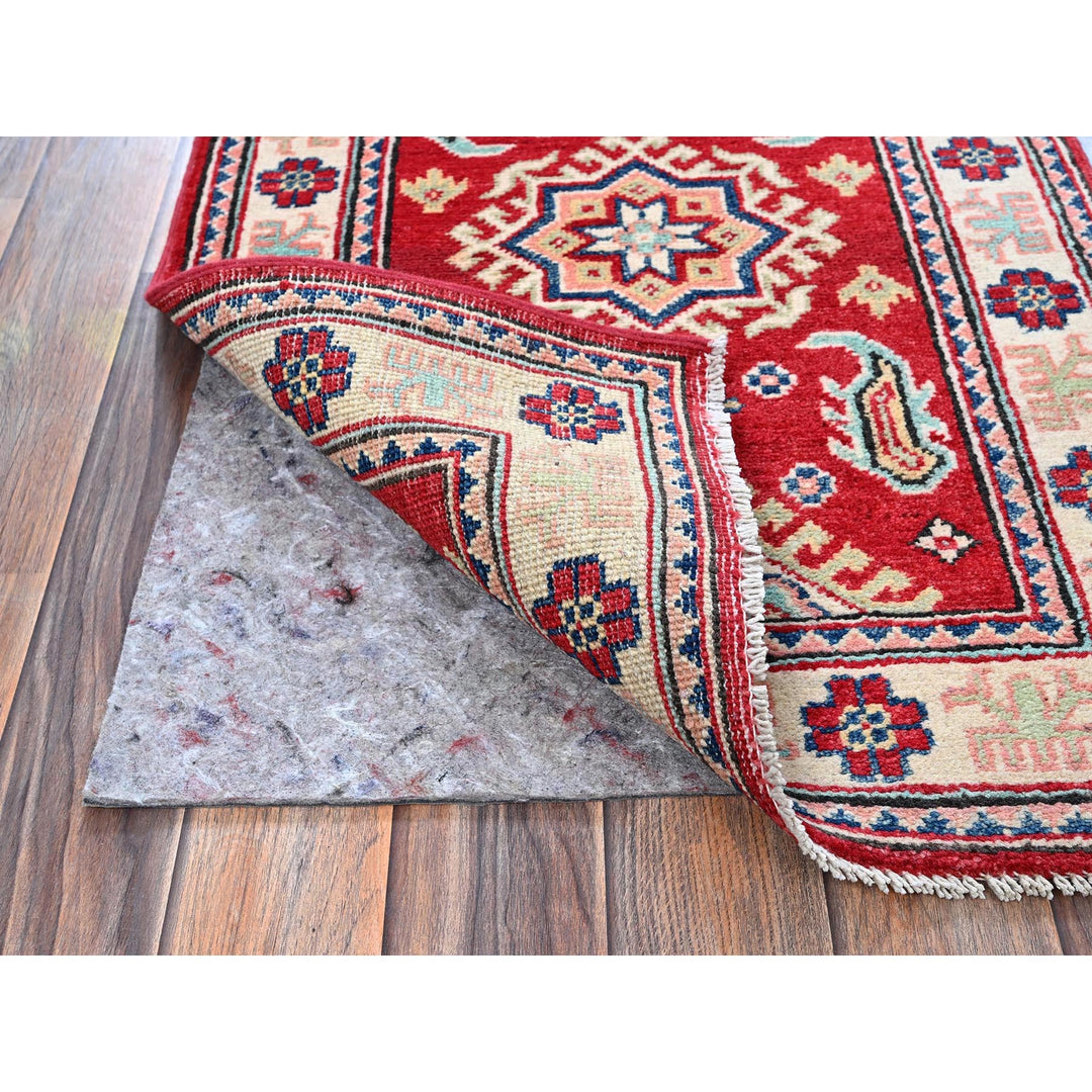 2'1" x 3'0" New Hand Knotted Red Wool Rectangle Oriental Rug - MOA102387