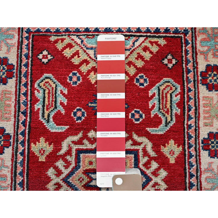 2'1" x 3'0" New Hand Knotted Red Wool Rectangle Oriental Rug - MOA102387
