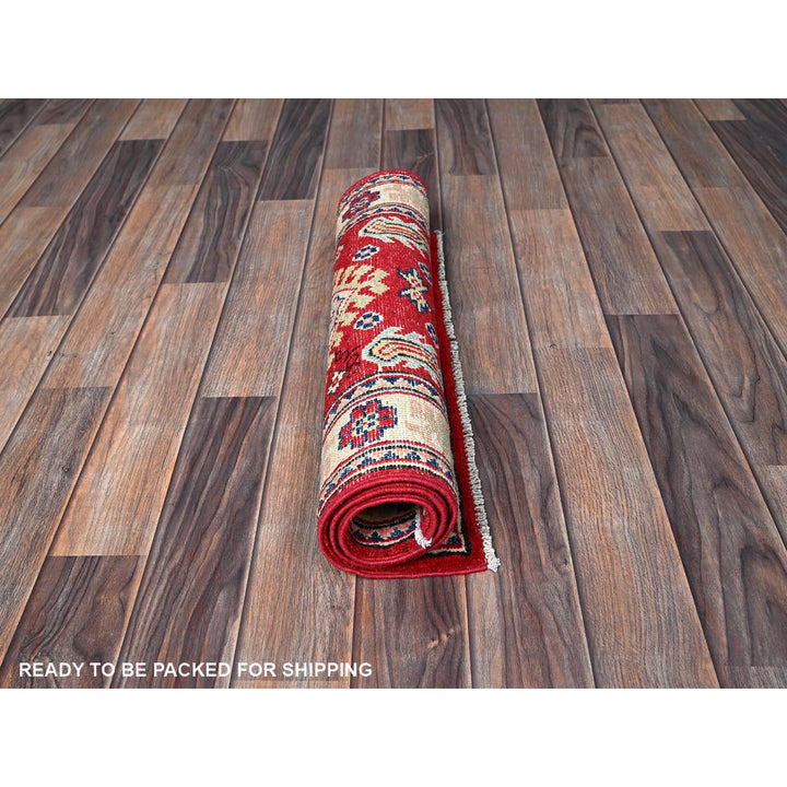 2'1" x 3'0" New Hand Knotted Red Wool Rectangle Oriental Rug - MOA102387