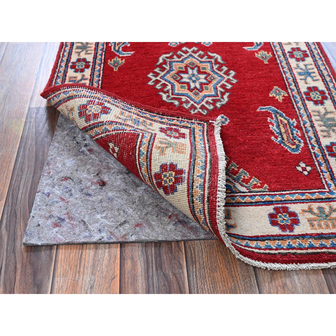2'1" x 3'1" New Hand Knotted Red Wool Rectangle Oriental Rug - MOA102388
