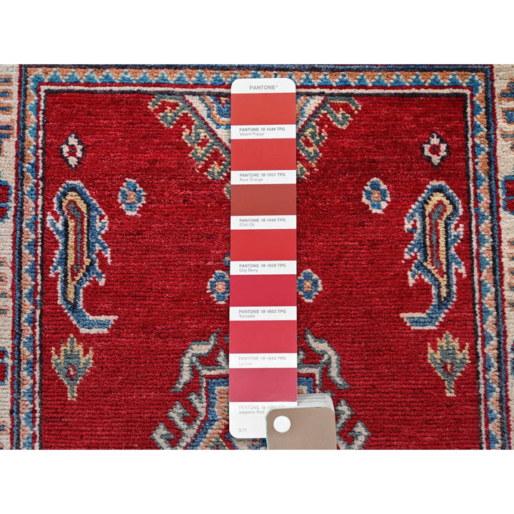 2'1" x 3'1" New Hand Knotted Red Wool Rectangle Oriental Rug - MOA102388