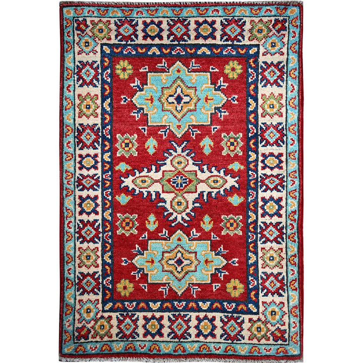 2'1" x 3'0" New Hand Knotted Red Wool Rectangle Oriental Rug - MOA102389
