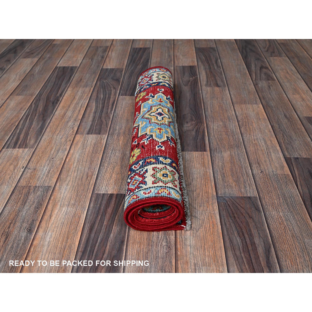 2'1" x 3'0" New Hand Knotted Red Wool Rectangle Oriental Rug - MOA102389