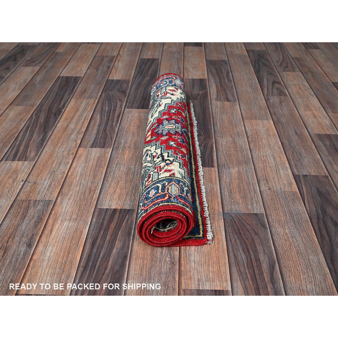 2'2" x 3'0" New Hand Knotted Red Wool Rectangle Oriental Rug - MOA102390