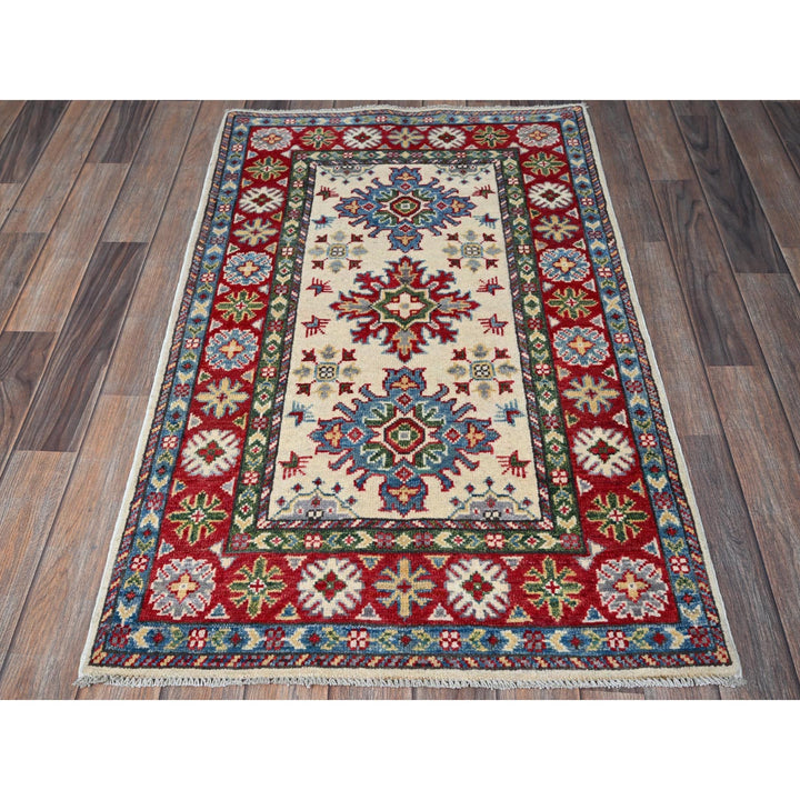 2'6" x 4'1" New Hand Knotted Ivory Wool Rectangle Oriental Rug - MOA102393