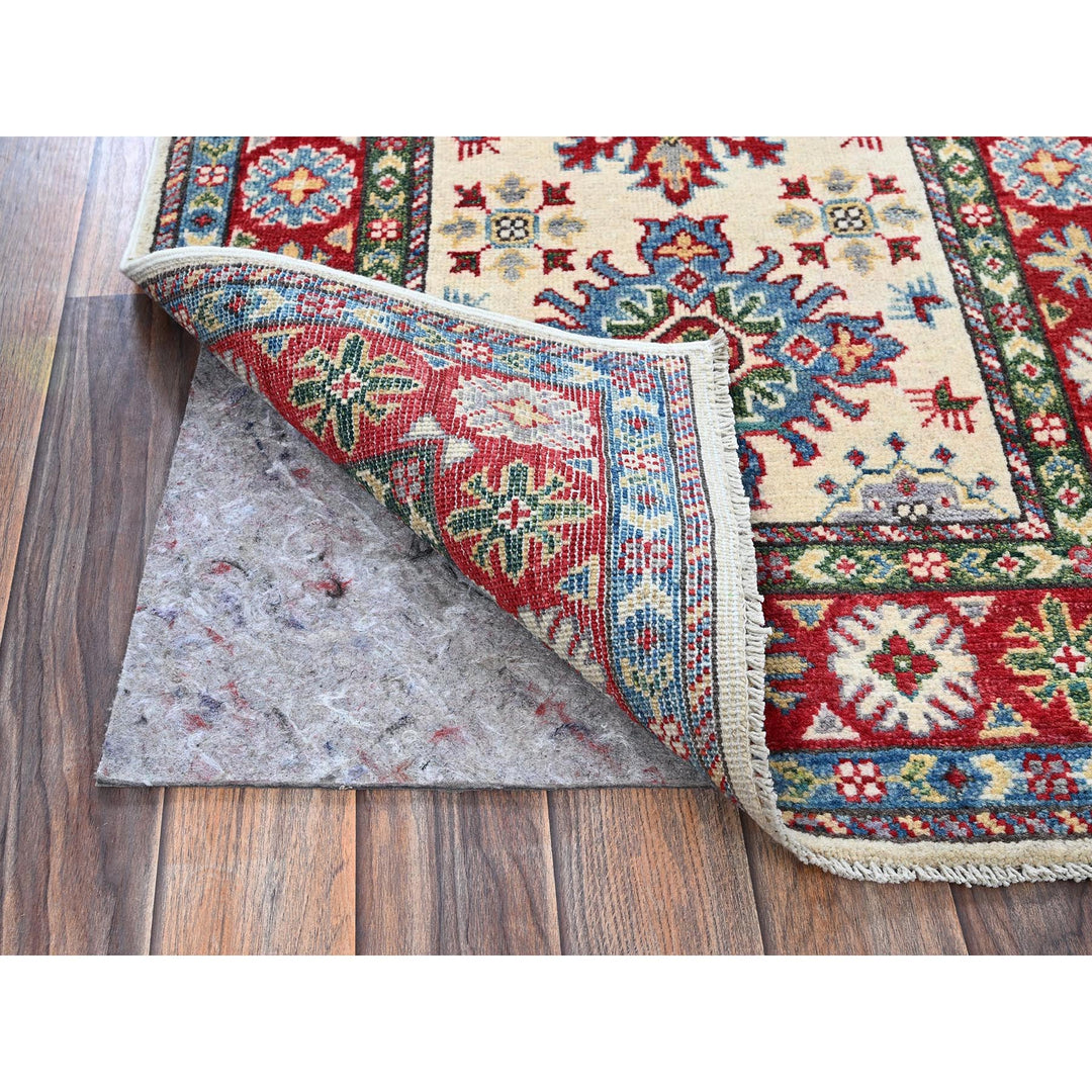 2'6" x 4'1" New Hand Knotted Ivory Wool Rectangle Oriental Rug - MOA102393