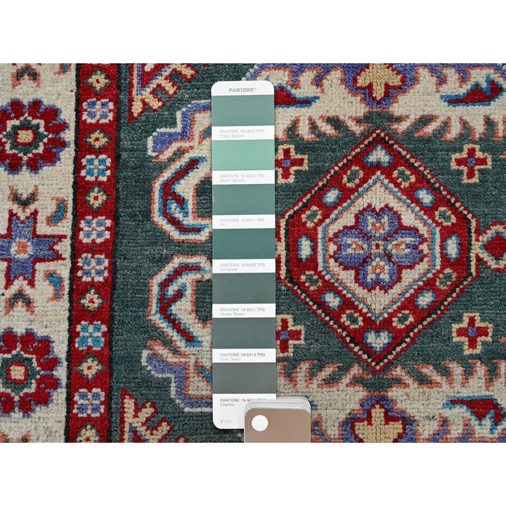 2'8" x 3'11" New Hand Knotted Green Wool Rectangle Oriental Rug - MOA102394
