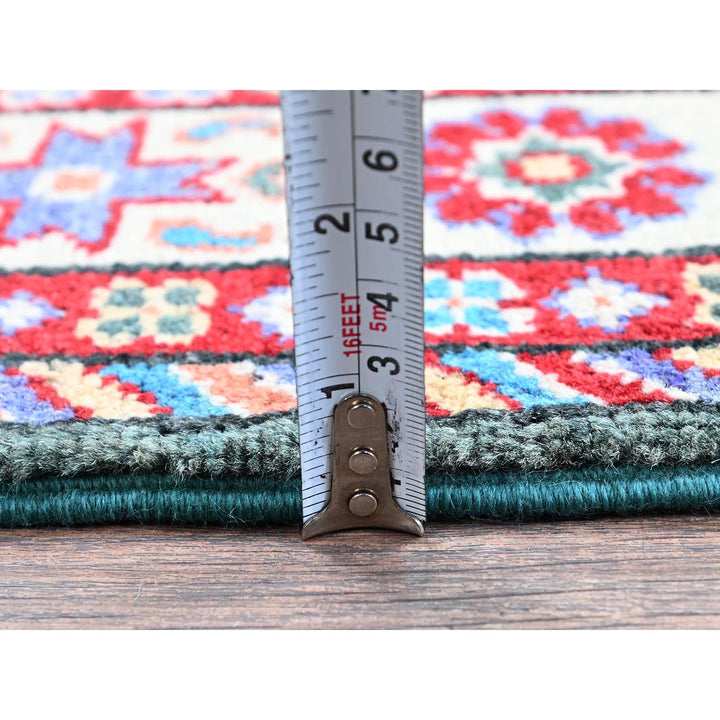 2'8" x 3'11" New Hand Knotted Green Wool Rectangle Oriental Rug - MOA102394