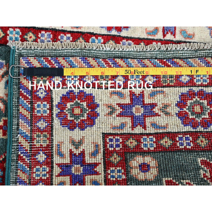 2'8" x 3'11" New Hand Knotted Green Wool Rectangle Oriental Rug - MOA102394