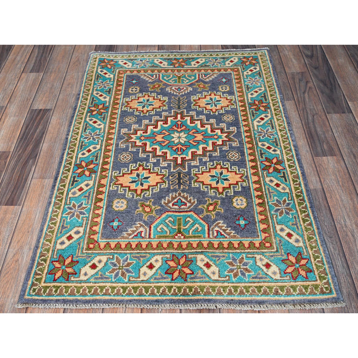 2'8" x 3'11" New Hand Knotted Purple Wool Rectangle Oriental Rug - MOA102395