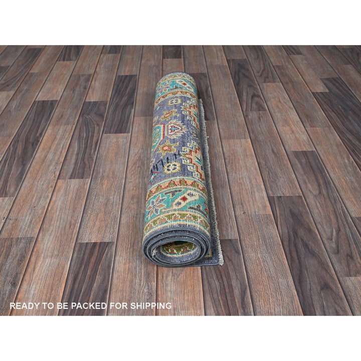 2'8" x 3'11" New Hand Knotted Purple Wool Rectangle Oriental Rug - MOA102395