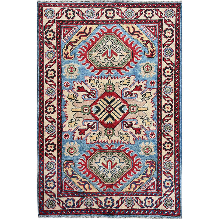 2'9" x 3'11" New Hand Knotted Blue Wool Rectangle Oriental Rug - MOA102397