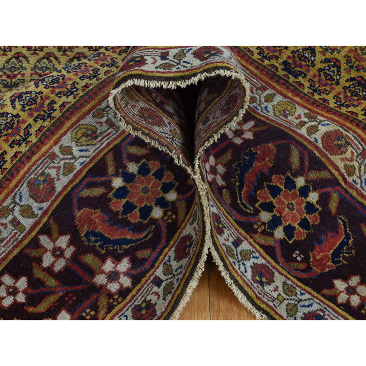 5'1" x 9'10" Vintage Hand Knotted Yellow Wool Runner Oriental Rug - MOA10239843