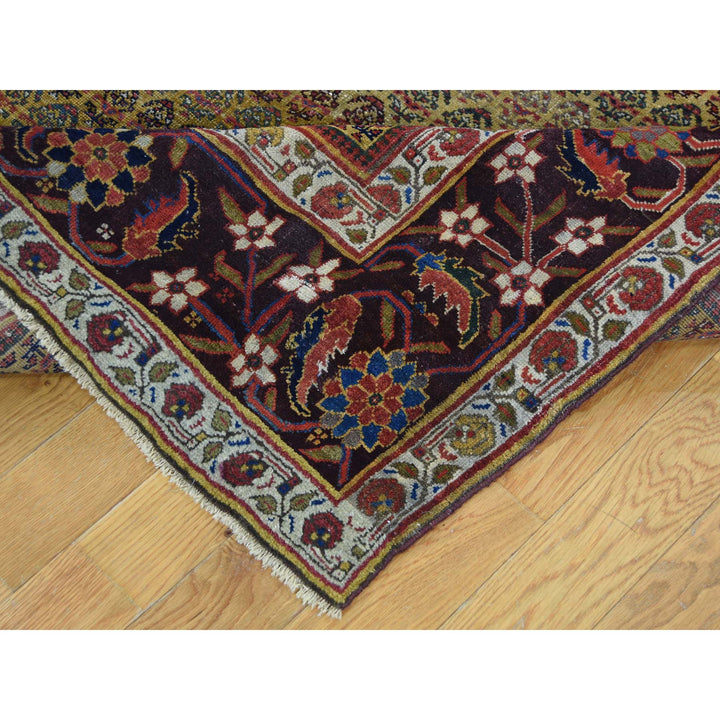5'1" x 9'10" Vintage Hand Knotted Yellow Wool Runner Oriental Rug - MOA10239843