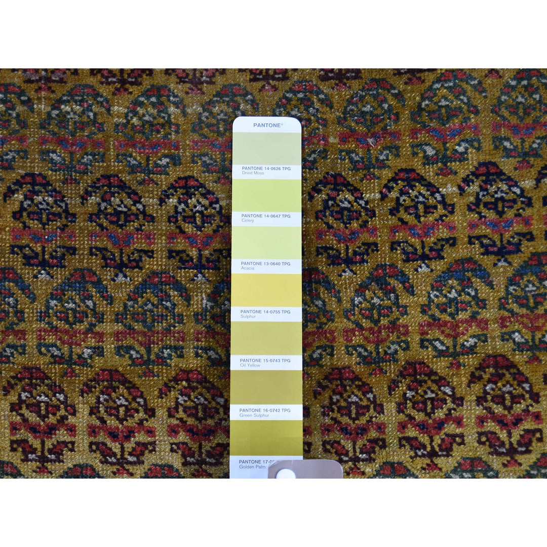 5'1" x 9'10" Vintage Hand Knotted Yellow Wool Runner Oriental Rug - MOA10239843