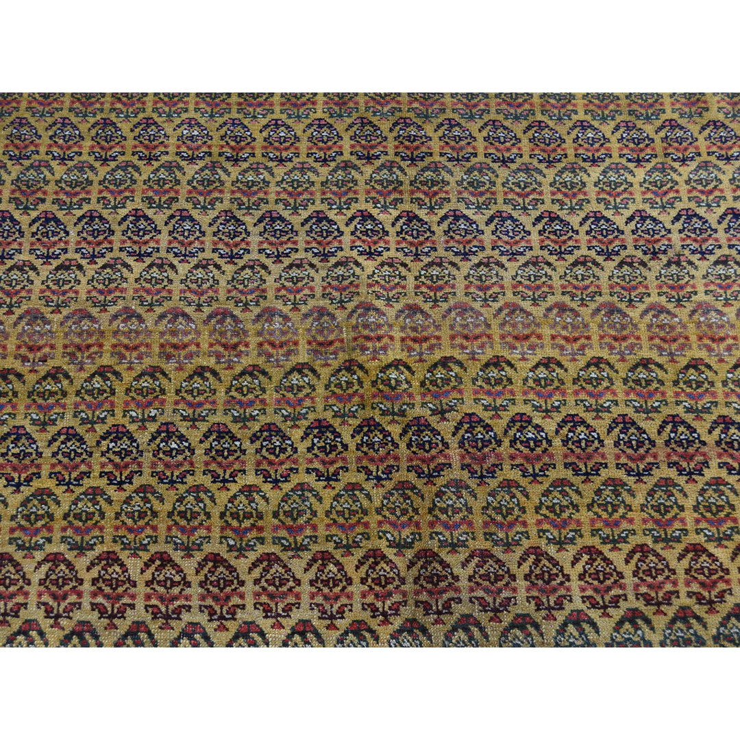 5'1" x 9'10" Vintage Hand Knotted Yellow Wool Runner Oriental Rug - MOA10239843