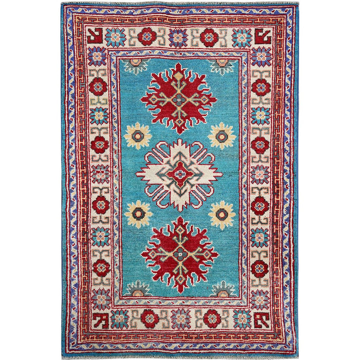 2'7" x 4'1" New Hand Knotted Blue Wool Rectangle Oriental Rug - MOA102398