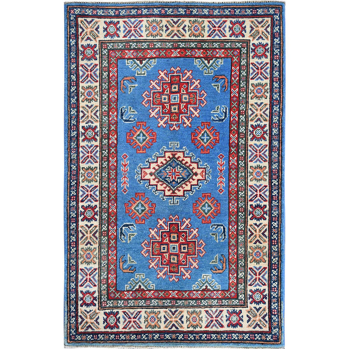 2'9" x 4'1" New Hand Knotted Blue Wool Rectangle Oriental Rug - MOA102399