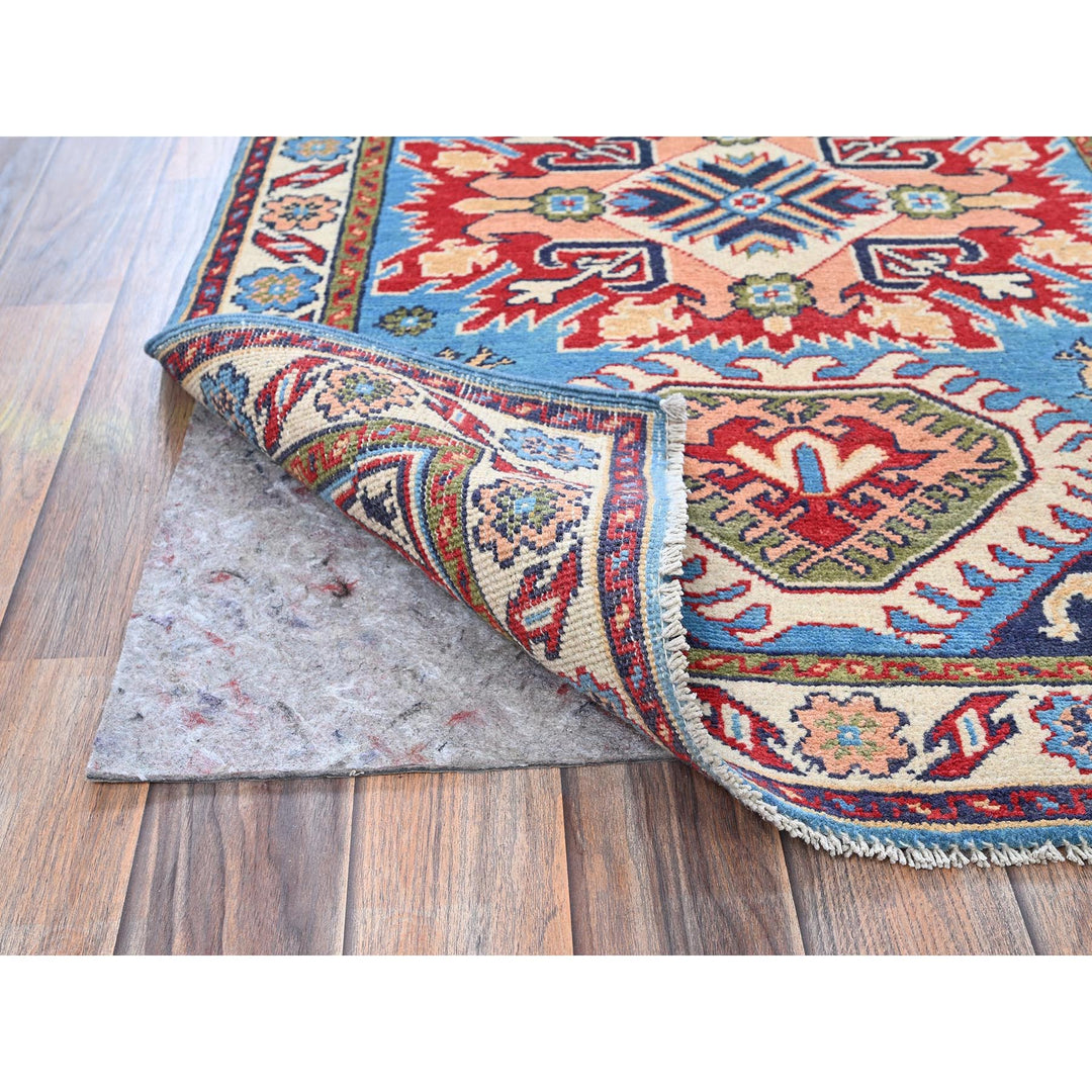 2'8" x 3'11" New Hand Knotted Blue Wool Rectangle Oriental Rug - MOA102400