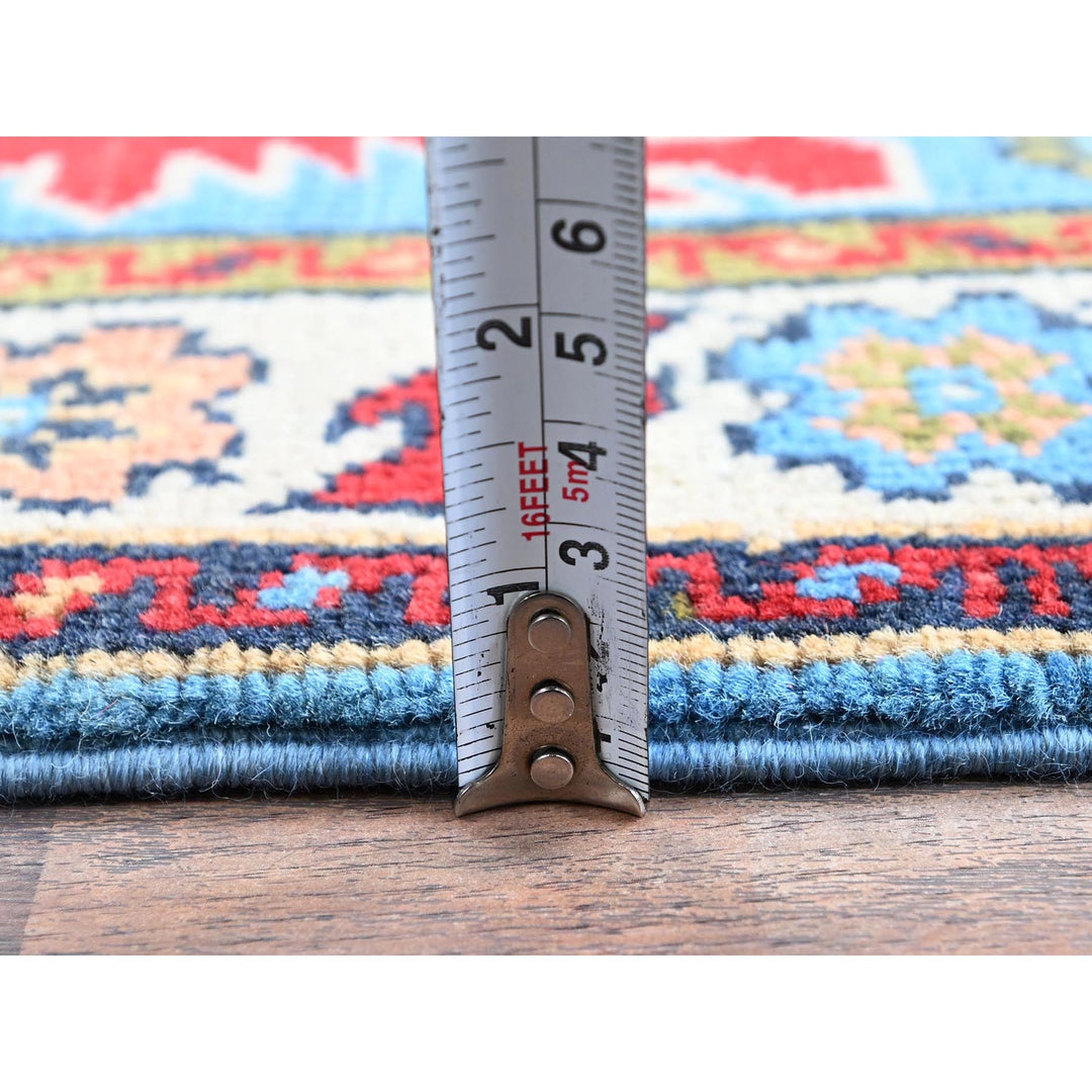 2'8" x 3'11" New Hand Knotted Blue Wool Rectangle Oriental Rug - MOA102400