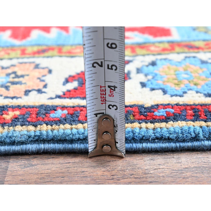 2'8" x 3'11" New Hand Knotted Blue Wool Rectangle Oriental Rug - MOA102400