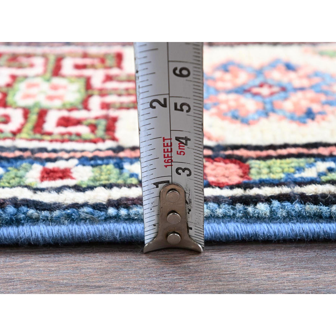2'8" x 4'1" New Hand Knotted Blue Wool Rectangle Oriental Rug - MOA102401