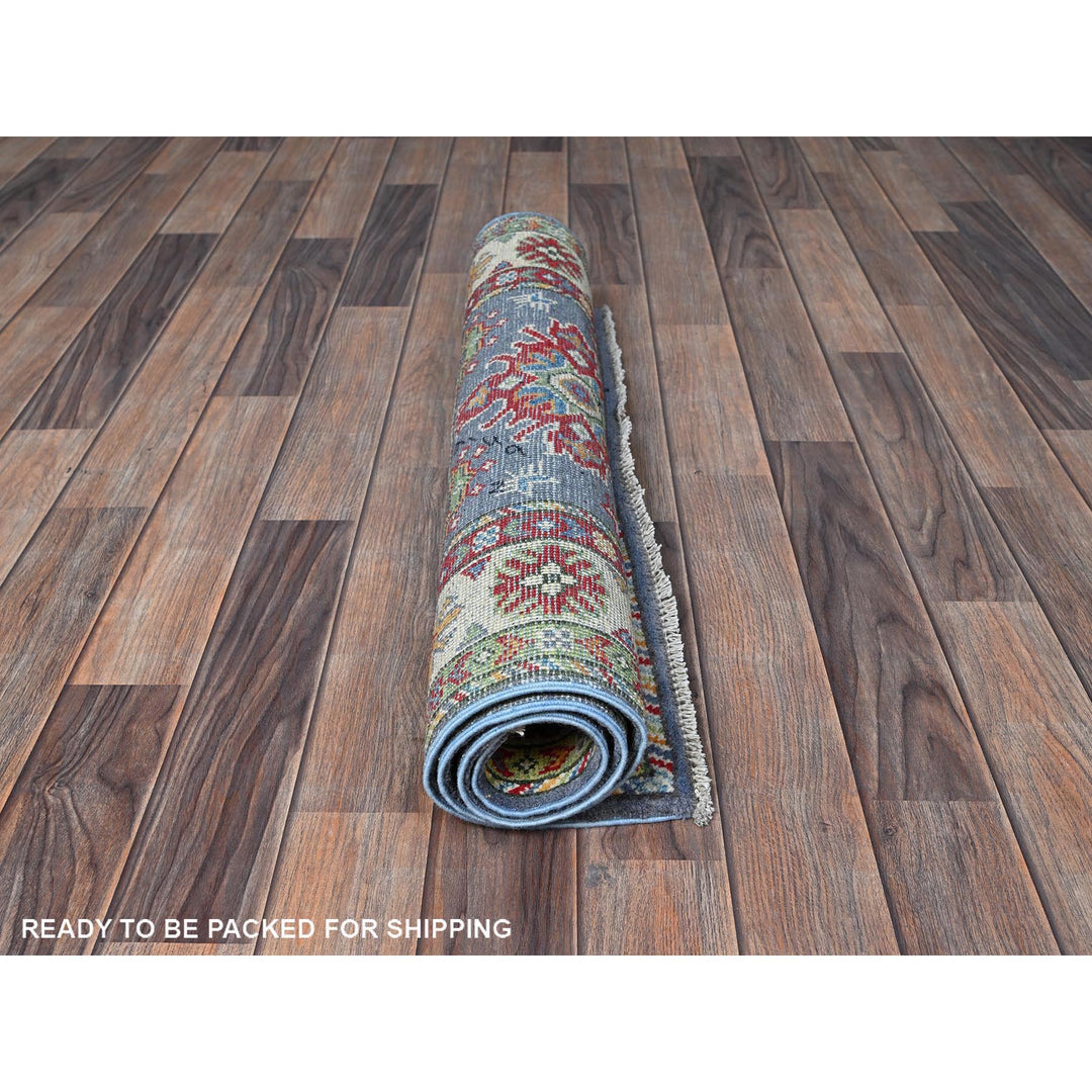 2'9" x 4'1" New Hand Knotted Blue Wool Rectangle Oriental Rug - MOA102404
