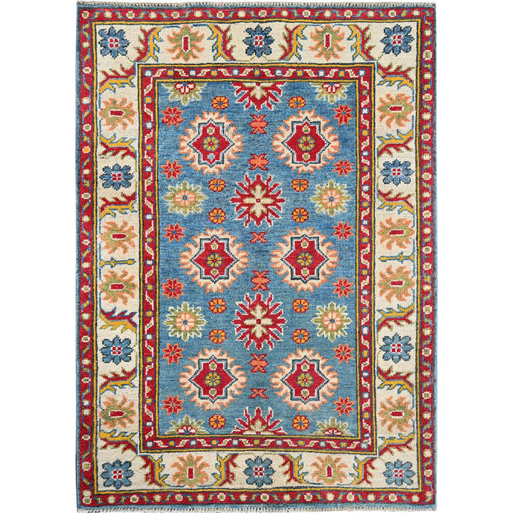 2'10" x 3'11" New Hand Knotted Blue Wool Rectangle Oriental Rug - MOA102405