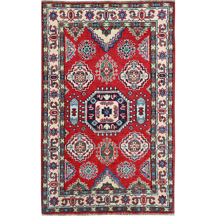 2'6" x 4'0" New Hand Knotted Red Wool Rectangle Oriental Rug - MOA102406