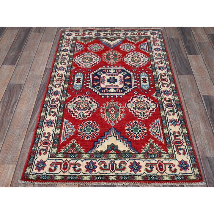 2'6" x 4'0" New Hand Knotted Red Wool Rectangle Oriental Rug - MOA102406