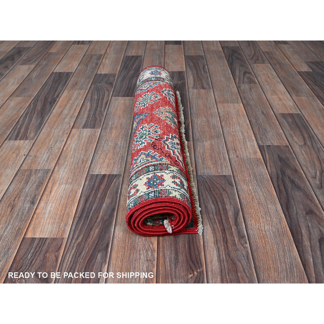 2'6" x 4'0" New Hand Knotted Red Wool Rectangle Oriental Rug - MOA102406