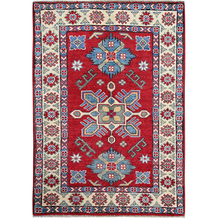 2'9" x 3'11" New Hand Knotted Red Wool Rectangle Oriental Rug - MOA102407