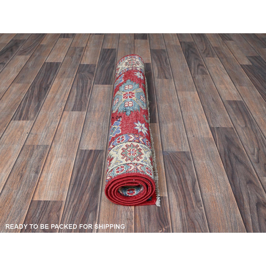 2'9" x 3'11" New Hand Knotted Red Wool Rectangle Oriental Rug - MOA102407