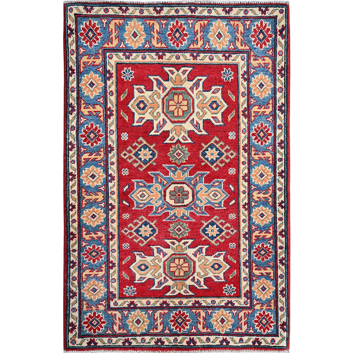 2'10" x 4'2" New Hand Knotted Red Wool Rectangle Oriental Rug - MOA102408