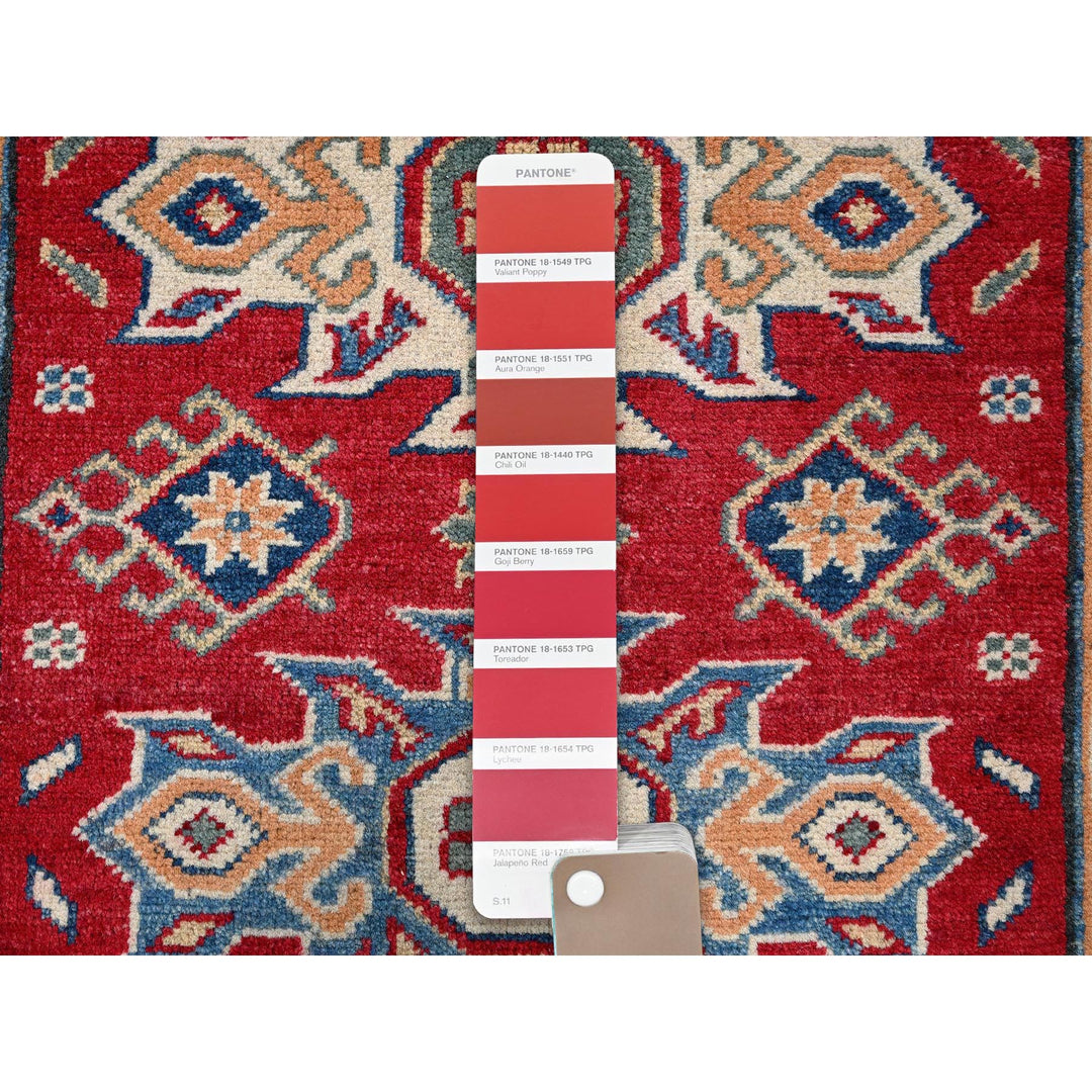 2'10" x 4'2" New Hand Knotted Red Wool Rectangle Oriental Rug - MOA102408